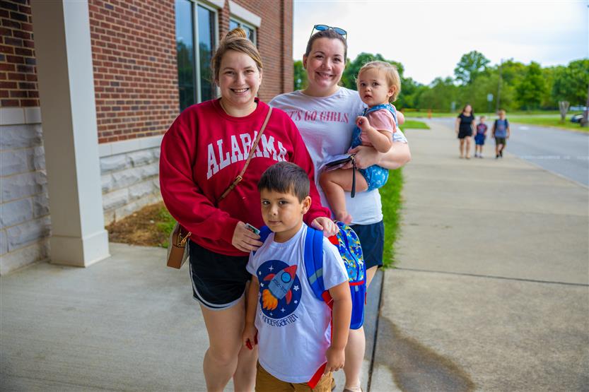 Kindergarten students start their school year